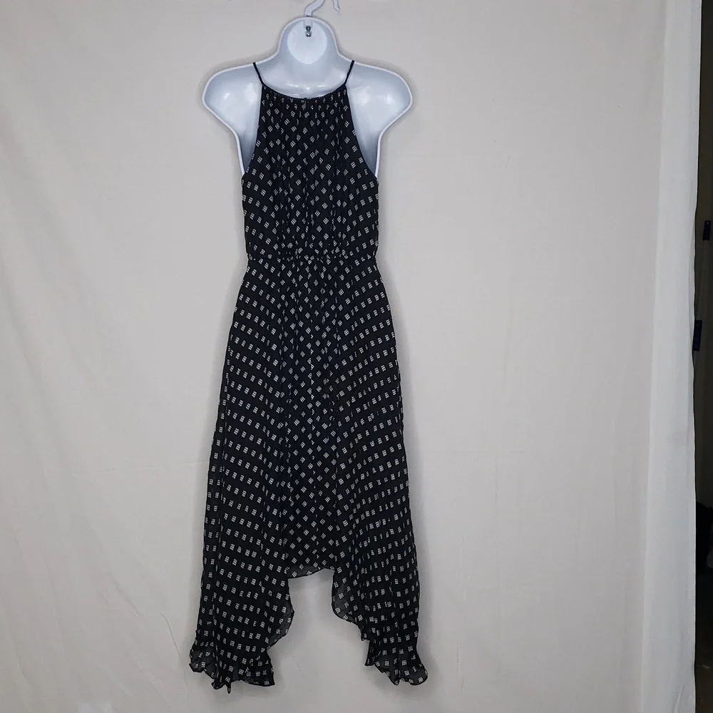 Joie Matalina Asymmetrical Silk Midi Dress Size S Fairy Grunge Black - Picture 8 of 14